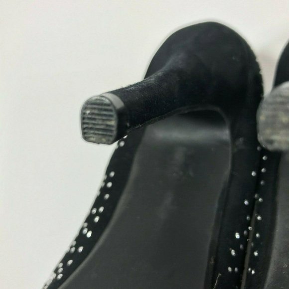 Bongo Fame sz 6 stiletto metallic studs black sued - Picture 8 of 12